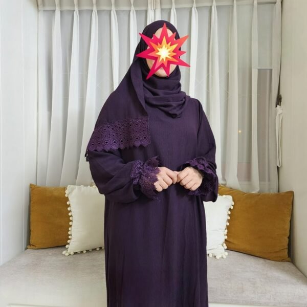 طقم أواعي صلاة إيروبن سادة مصري دانتيل مع كلفة ثقيل – فخامة وأناقة في كل صلاة