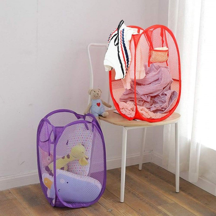 سلة ألعاب وغسيل شبكية قابلة للطي – تنظيم أنيق ومتعدد الاستخدامات | متجر ببلاش